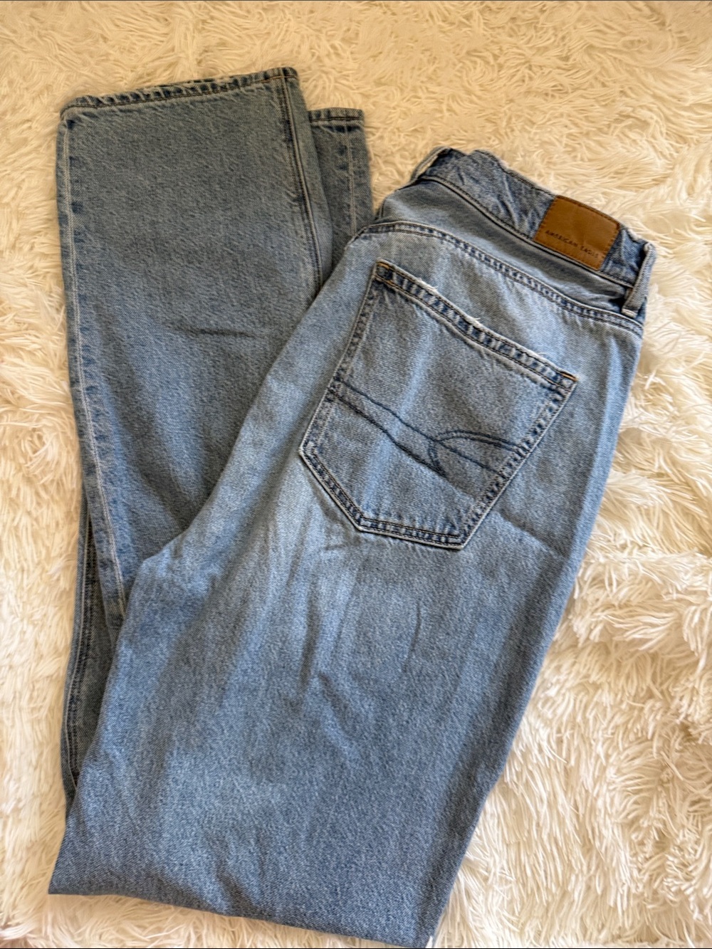 American Eagle Outfitters Light Blue Straight Jeans Size 8 long